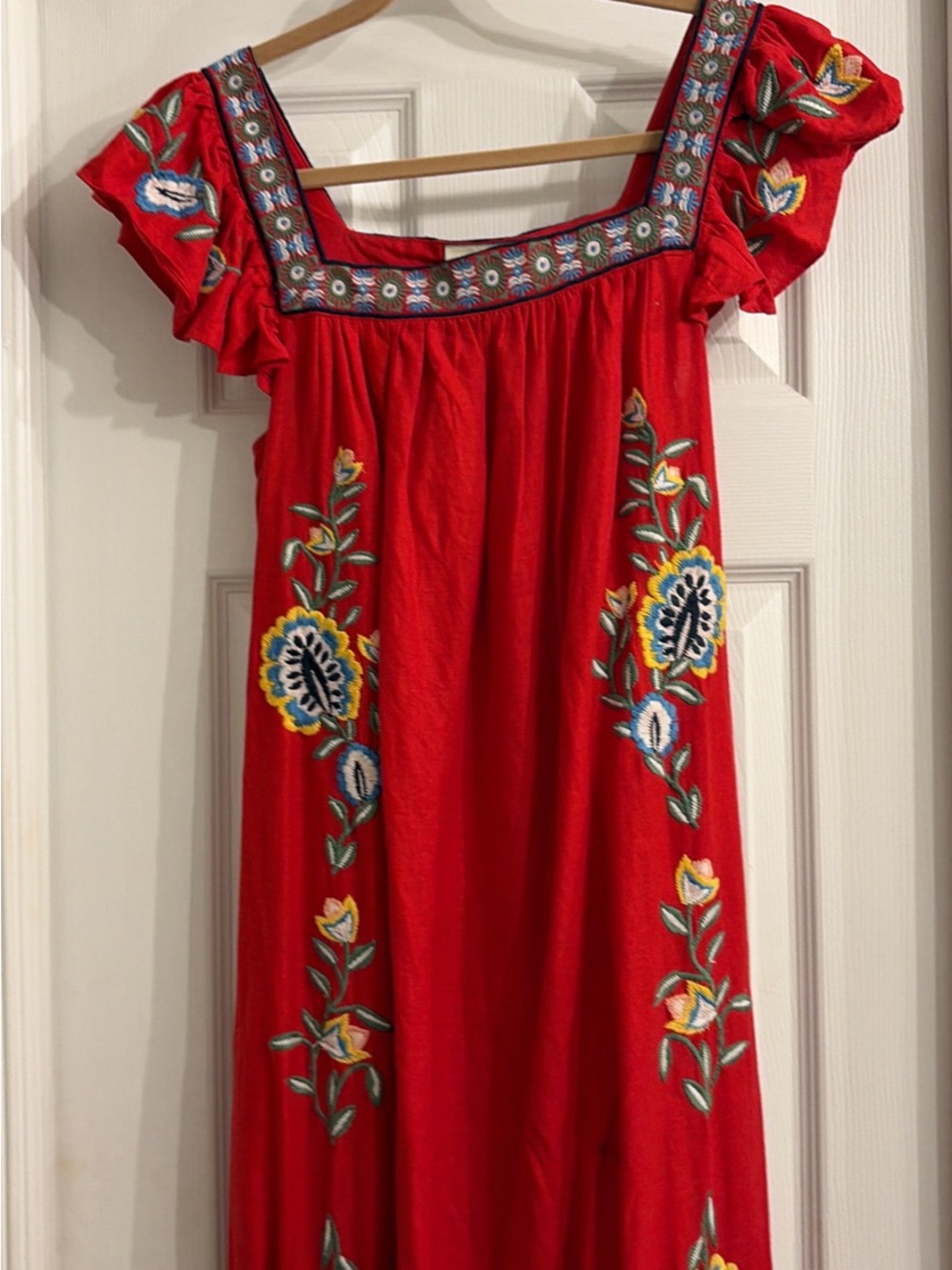 FARM Rio Red Embroidered Maxi Dress with Floral Accents - Picture 3 of 3